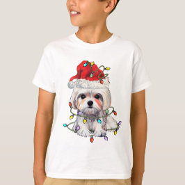 Camiseta Navidades de perros malteses, Navidad Perro maltés