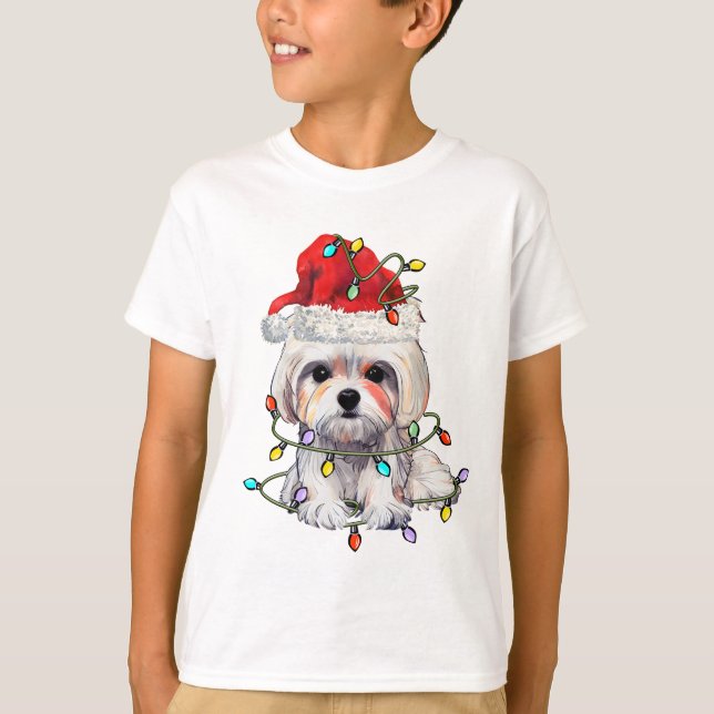 Camiseta Navidades de perros malteses, Navidad Perro maltés (Anverso)