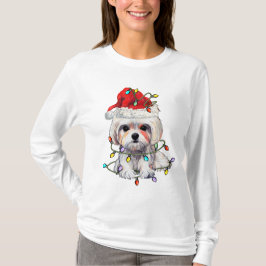 Camiseta Navidades de perros malteses, Navidad Perro maltés