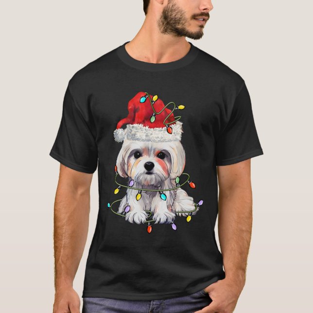Camiseta Navidades de perros malteses, Navidad Perro maltés (Anverso)