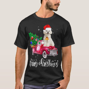 Camiseta Navidades de perros malteses viajan en camión roj