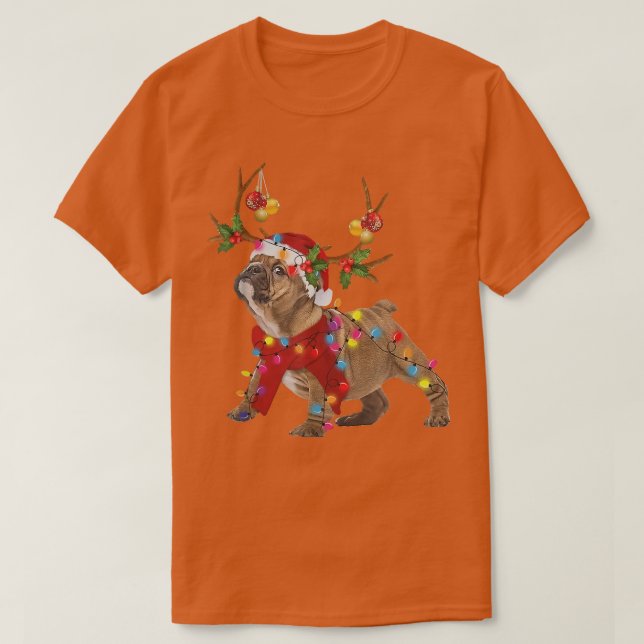 Camiseta Navidades de perros renos encienden Navidad en San (Diseño del anverso)