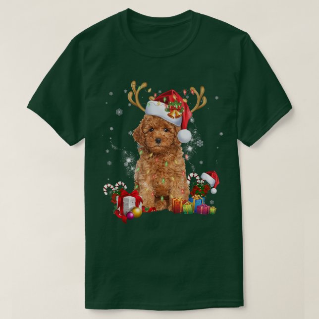 Camiseta Navidades de perros renos encienden Navidad en San (Diseño del anverso)