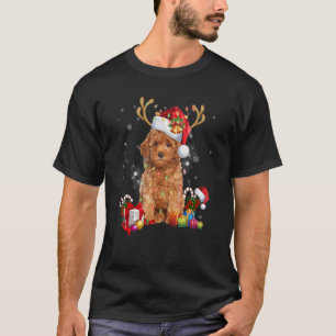 Camiseta Navidades de perros renos encienden Santa Hat Xmas