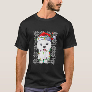 Camiseta Navidades de perros samoyanos iluminan a perro de