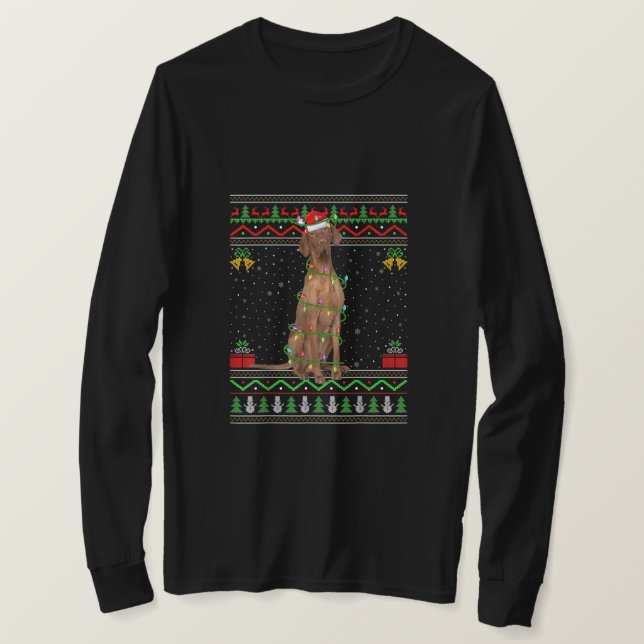 Camiseta Navidades de perros Santa Vizsla con un estilo más (Anverso del diseño)