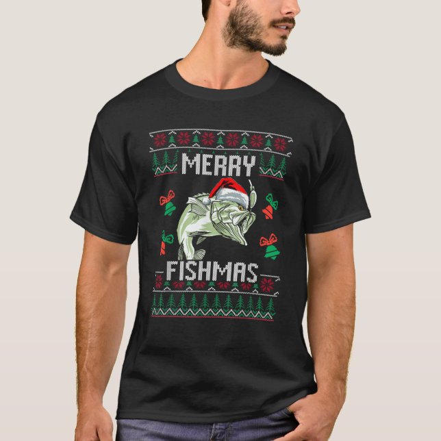 Camiseta Navidades de pesca de bajón de los pesques de Merr (Anverso)