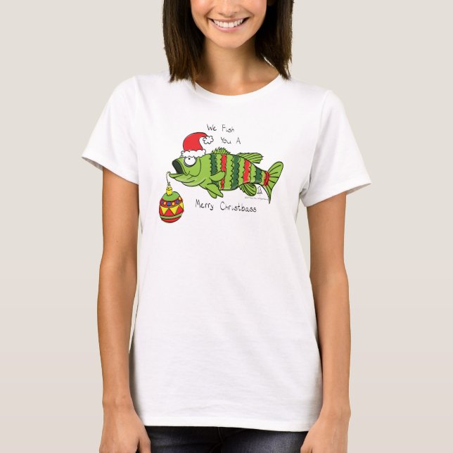 Camiseta Navidades de pesca divertidos Personalizado de pes (Anverso)