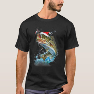 Camiseta Navidades de pesca feos pescan pescado crudo con p