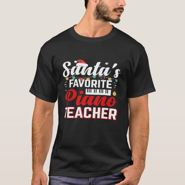 Camiseta Navidades de Piano favorito de Santas (Anverso)