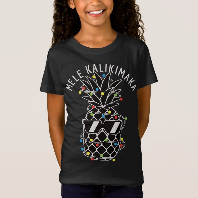 Camiseta Navidades de piña de Mele Kalikima iluminan Navida (Anverso)