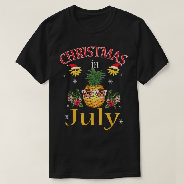 Camiseta Navidades De Piña En Julio En Hawái (Diseño del anverso)