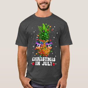 Camiseta Navidades de piña en julio en las playas de Aloha 