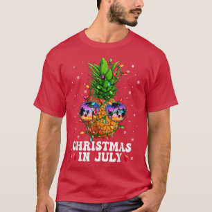 Camiseta Navidades de piña en julio en las playas de Aloha