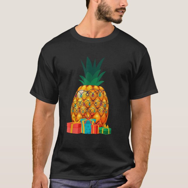 Camiseta Navidades de piña tropical de verano de Hawái (Anverso)