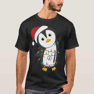 Camiseta Navidades de pingüino Santa Clays Luces de Hada Pe