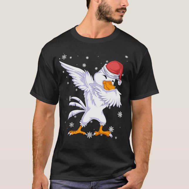 Camiseta navidades de piragüismo de pollo (Anverso)