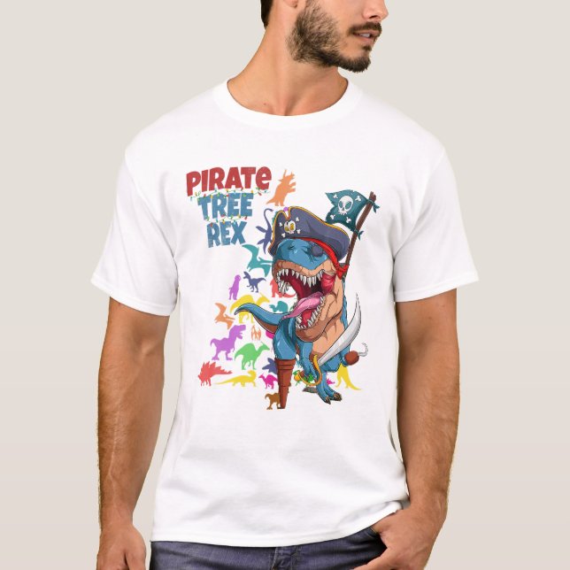 Camiseta Navidades de piratas de niños de lujo rex árbol de (Anverso)