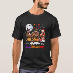 Camiseta Navidades de Pitbull Dog Felices Hallothankmas Tha