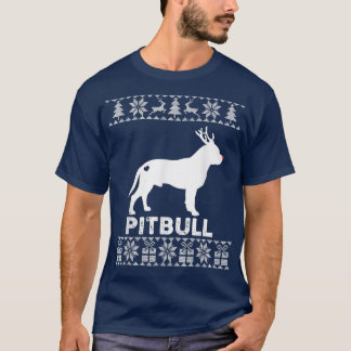 Camiseta Navidades de Pitbull Dog Lover renos Fea Christma