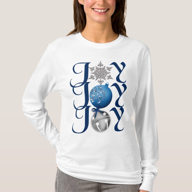 Camiseta Navidades de Plata Azul Joy Shirt (Anverso)