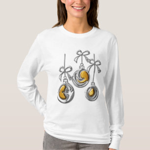 Camiseta Navidades de Plata y Oro Baubles