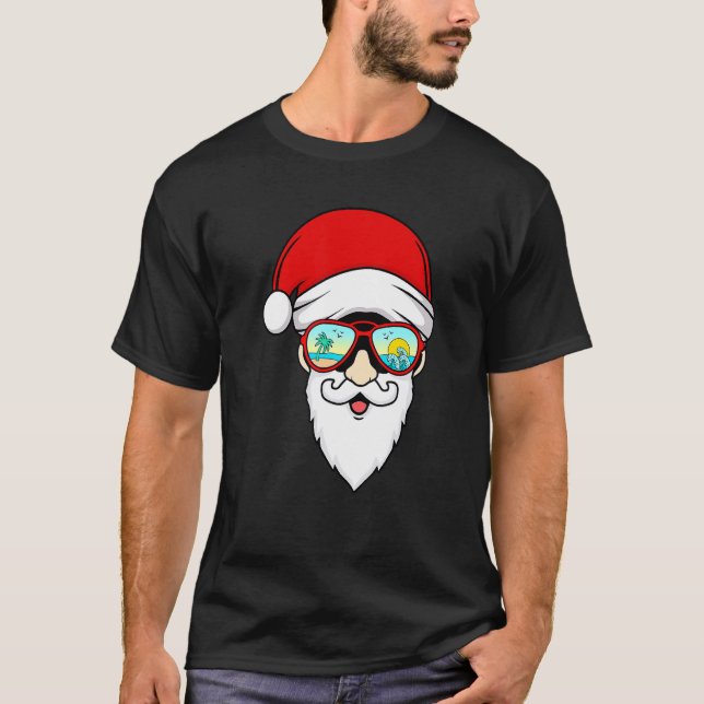 Camiseta Navidades de playa de lentes de sol de Hawái de ve (Anverso)