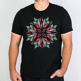 Camiseta Navidades de Poinsettia con elegancia floral en va