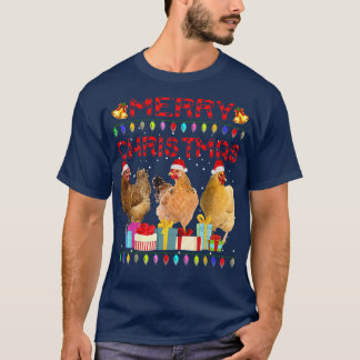 Camiseta Navidades de pollo alumbran a la divertida navidad