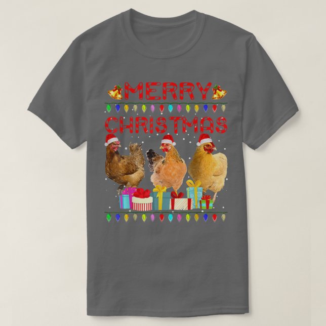 Camiseta Navidades de pollo alumbran a la divertida navidad (Diseño del anverso)