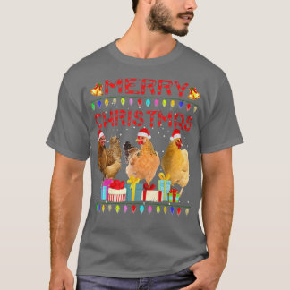 Camiseta Navidades de pollo alumbran a la divertida navidad