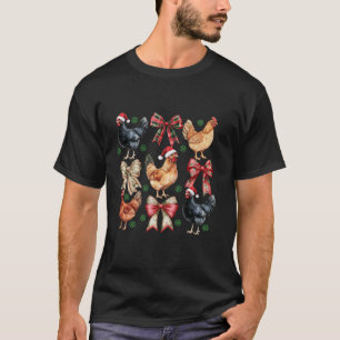 Camiseta Navidades de pollo Coquette Bow Farm Animal Funny