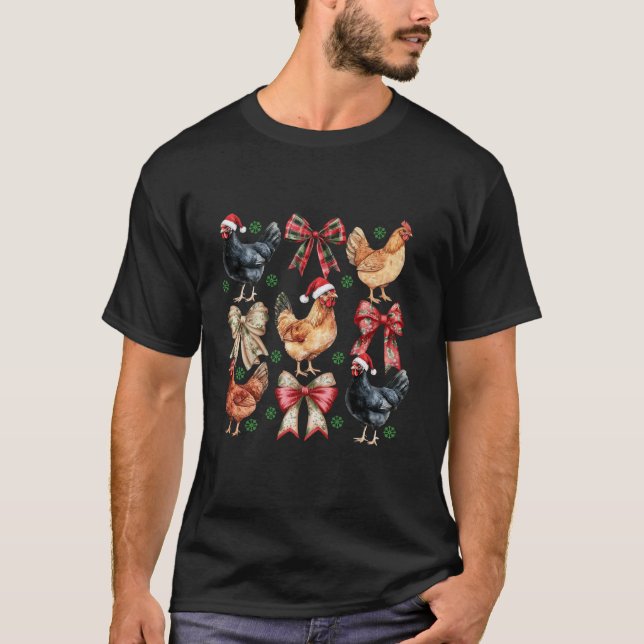 Camiseta Navidades de pollo Coquette Bow Farm Animal Funny  (Anverso)
