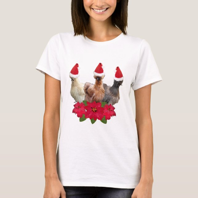 Camiseta Navidades de pollo de Silkie Bantam  (Anverso)