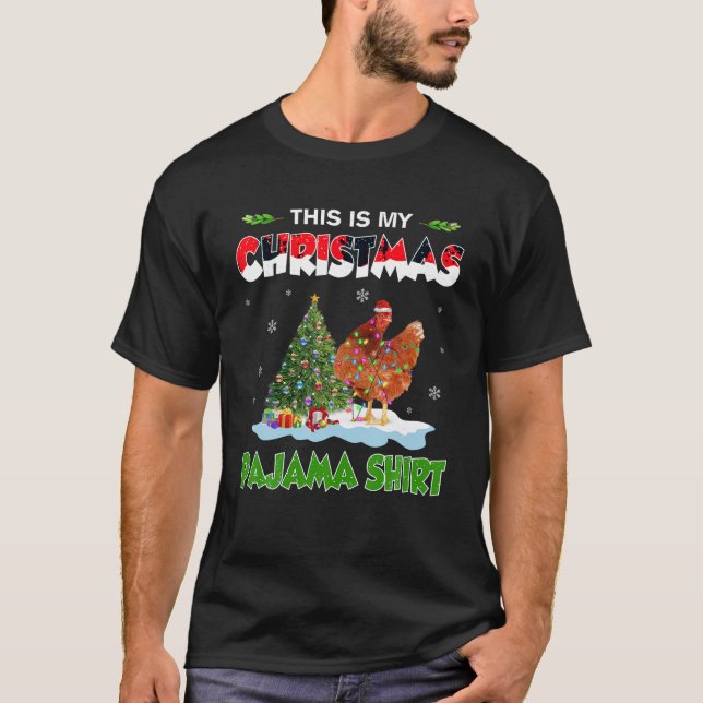 Camiseta Navidades De Pollo Iluminan Camisas, Esta Es Mi Ch (Anverso)