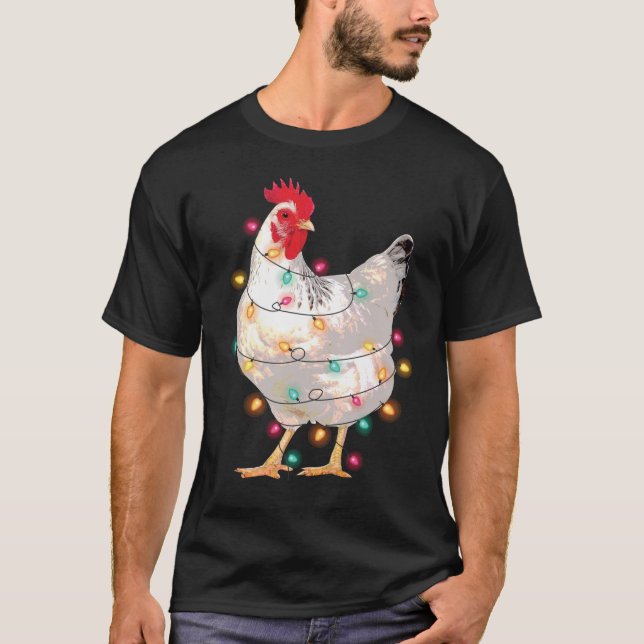 Camiseta Navidades De Pollo Iluminan Con El Gracioso Paja D (Anverso)