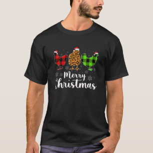 Camiseta Navidades de pollo iluminan divertida Navidad de l