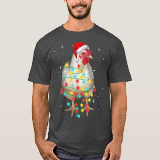 Camiseta Navidades de pollo iluminan divertida Navidad Sant
