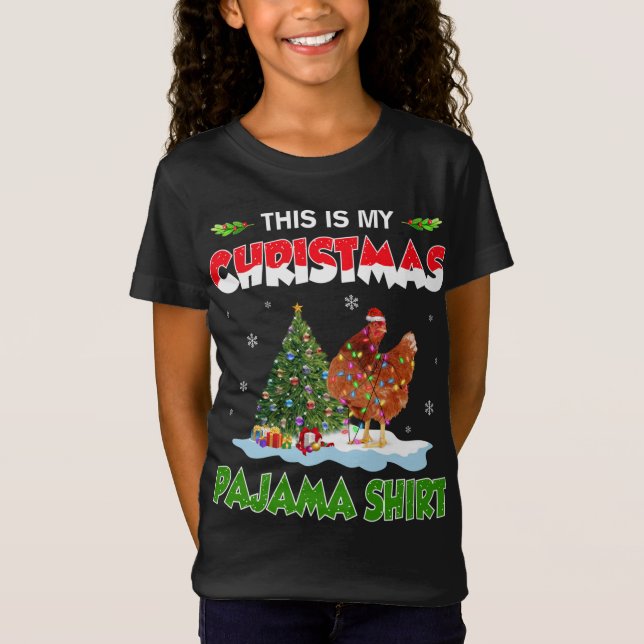 Camiseta Navidades De Pollo Iluminan Este Es Mi Navidad Paj (Anverso)