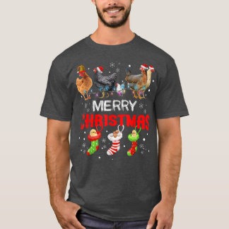 Camiseta Navidades de pollo iluminan Feliz Navidad Cute de