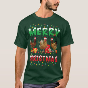 Camiseta Navidades de pollo: luces de hadas Feliz Navidad P