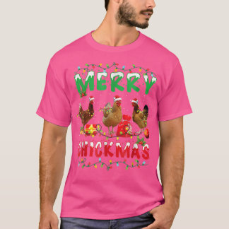 Camiseta Navidades de pollo: luces de hadas Feliz Navidad P