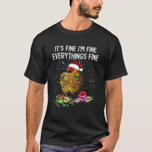 Camiseta Navidades de pollo Luces Estoy bien todo es Wi-Fi