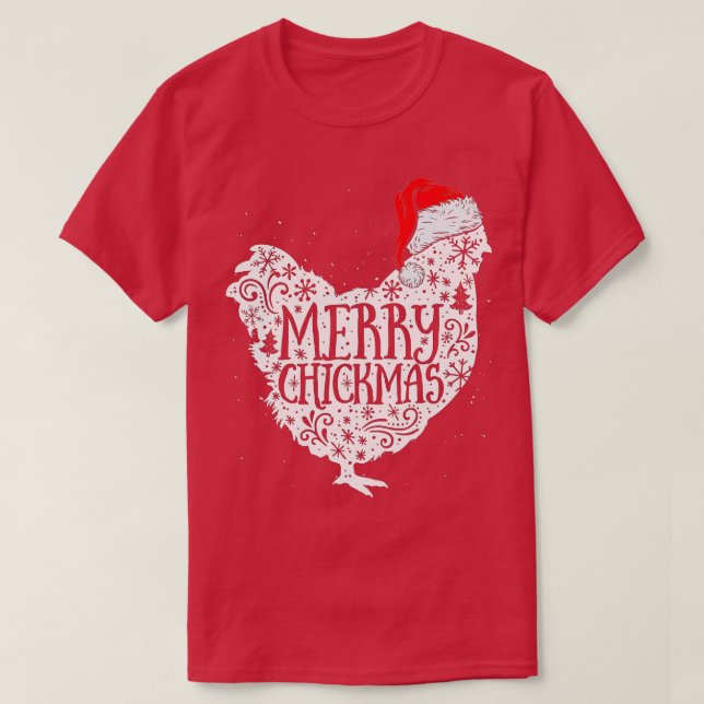 Camiseta Navidades de pollo Merry Chickmas Santa Claus Gorr (Diseño del anverso)