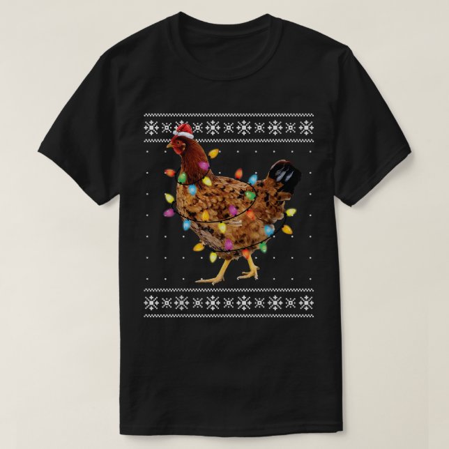 Camiseta Navidades De Pollos De Noche De Santa Chicken (Diseño del anverso)