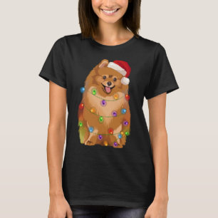 Camiseta Navidades de Pomerania alumbran Xmas Pom Dog Lover