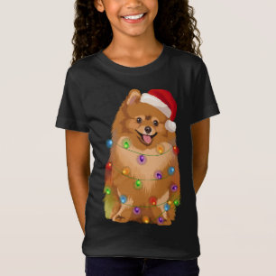 Camiseta Navidades de Pomerania alumbran Xmas Pom Dog Lover