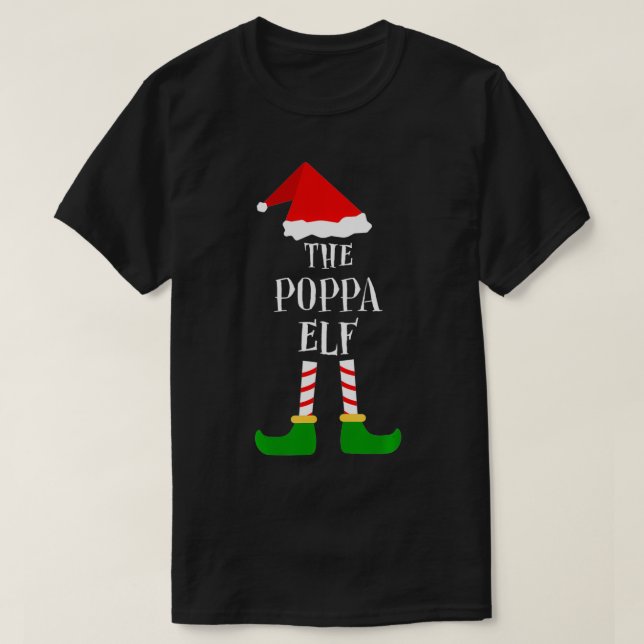 Camiseta Navidades de Poppa Elf Regalos familiares coincide (Diseño del anverso)