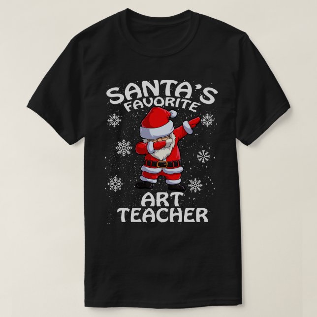 Camiseta Navidades de profesores de arte favoritos de Santa (Diseño del anverso)