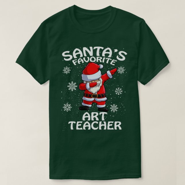 Camiseta Navidades de profesores de arte favoritos de Santa (Diseño del anverso)